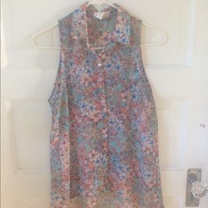 Patterned Collared tank