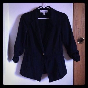 Forever 21 Navy Cropped Blazer