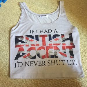 Freshtops super soft British Accent Crop Top