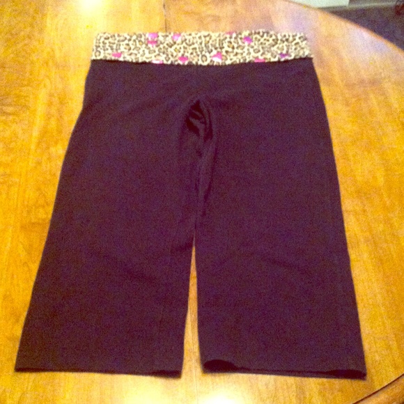 PINK Victoria's Secret Pants - VS Pink Leopard Print Yoga Capris