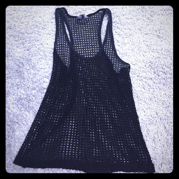 Hard Tail Woven Mesh Tank Top