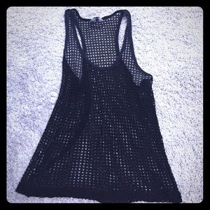 Hard Tail Woven Mesh Tank Top