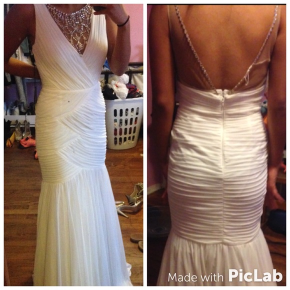 Adrianna Papell Shirred Jewelry Dress NWT