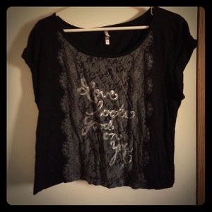 Charlotte Russe Black Crop Top