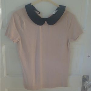 Pink short sleeve colored sweater