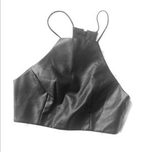 Finders Keepers Crowded Hour Leatherette Crop Top