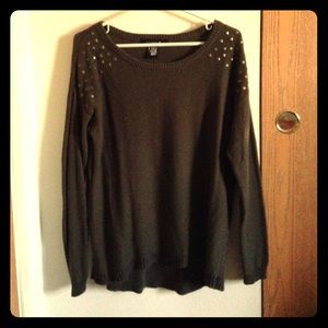 Army Green Studded Sweater