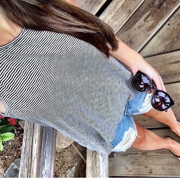 Tops - "It's A Gray Area" stripe shirt