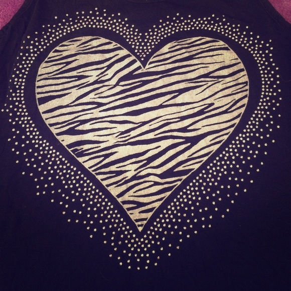 Zebra heart tank top