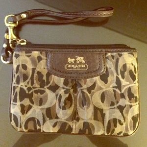 Cheetah print coach wristlet