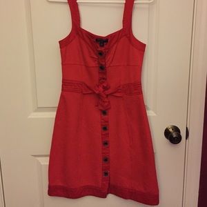 Banana Republic Red Dress with Button Detail
