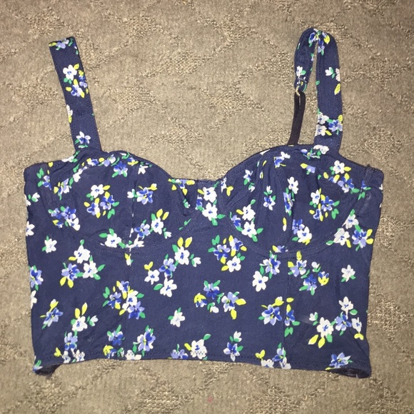 Floral navy lace bralette