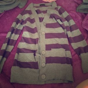 Purple and grey stripped shirt
