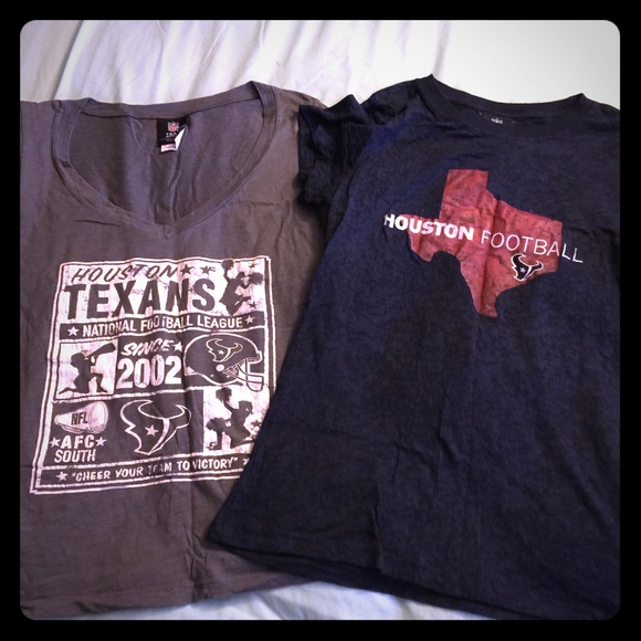 2 NFL Team Apparel Houston Texans Shirts