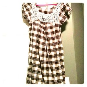 Plaid tunic style dress