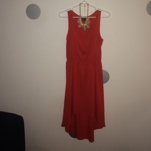 Top Shop orangish red hi-lo dress