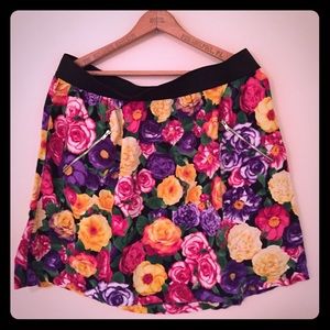 Plus Size Floral Skirt