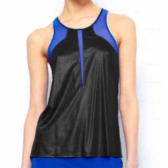 Helmut Lang Tops - Helmut Lang sheer cobalt and  liquid black top