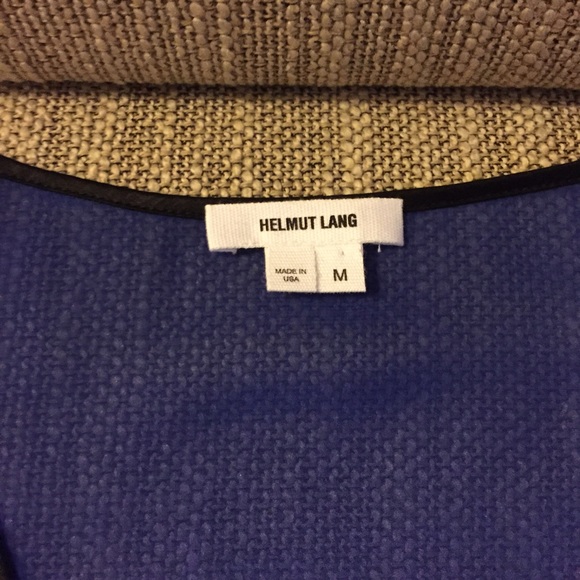 Helmut Lang sheer cobalt and liquid black top - Picture 3 of 4