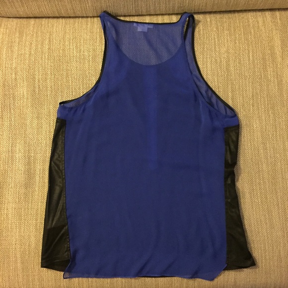Helmut Lang sheer cobalt and liquid black top - Picture 4 of 4