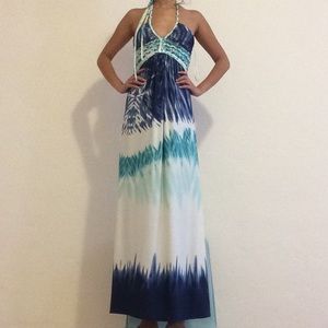 Cynthia Rowley Resort Tie Dye Halter Maxi Dress