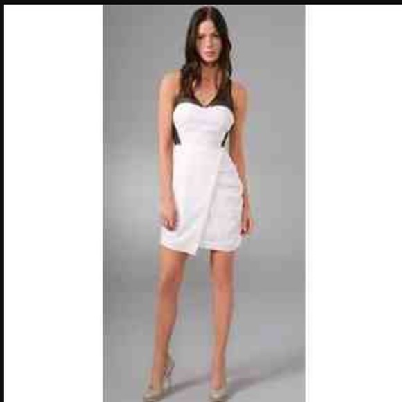 Shipley & Halmos Cream wool & black mesh  dress - Picture 1 of 1