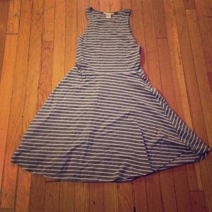 Grey and white striped Forever 21 dress.