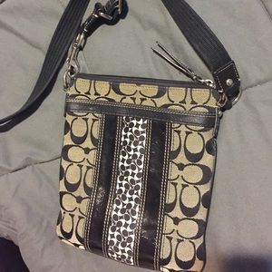 Authentic black coach side purse