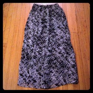 Black and white maxi skirt