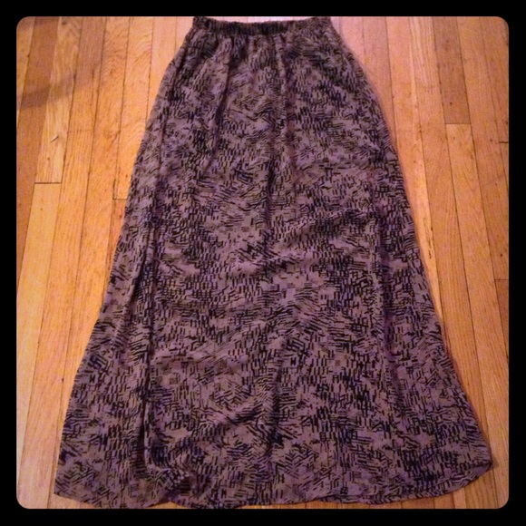 Brown and black maxi skirt