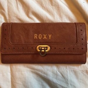 Large brown leather ROXY wallet