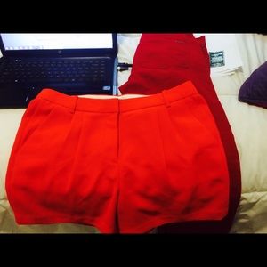 J. Crew Red Pleated Crepe Shorts (NWOT)