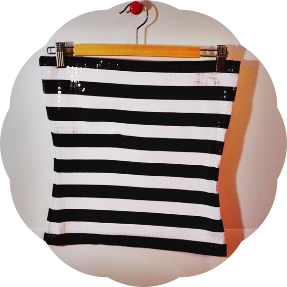 Black and white striped vintage tube top