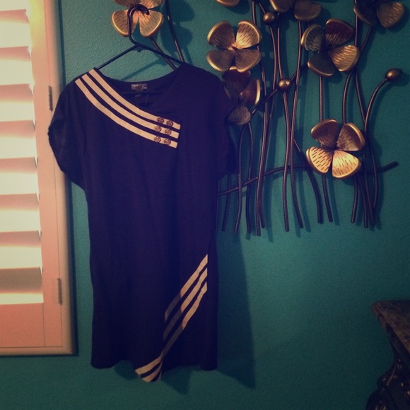 Purple dress/long top with anchor buttons