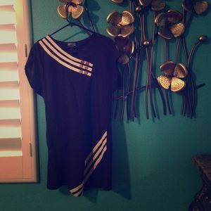 Purple dress/long top with anchor buttons