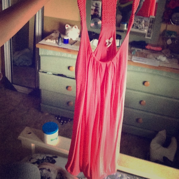 Racerback rope tank pink/salmon