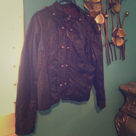 Leather-look jacket black