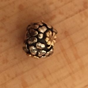 Pandora silver 14k gold lucky clover charm