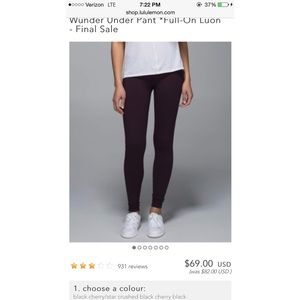 ISO! Lululemon wunderunder