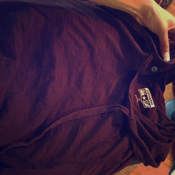 Converse Sweaters - Dark burgundy converse hoodie