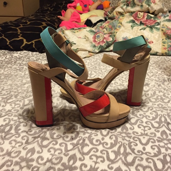 Color block heels