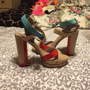 Color block heels