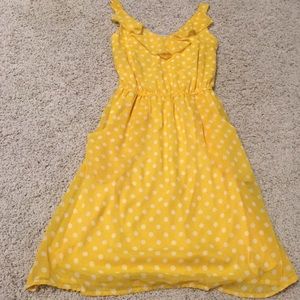 Yellow polka dotted dress