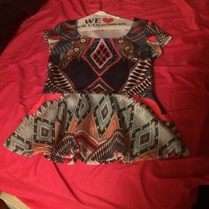 Patterned peplum shirt