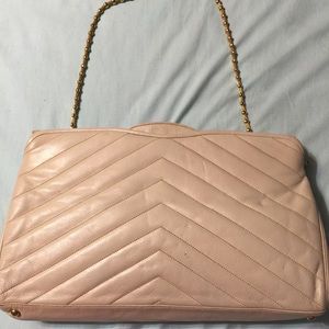 Judith Lieber cream leather bag vintage