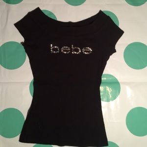 BEBE "Perfect-fit" embellished signature top