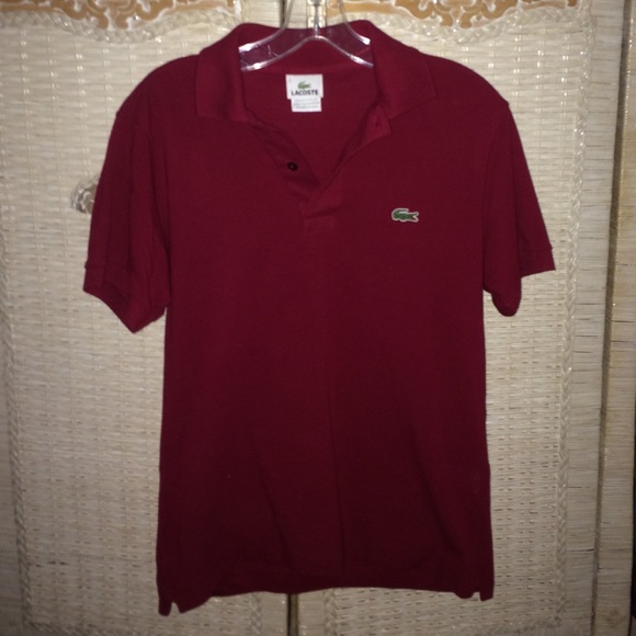 Red Lacoste shirt