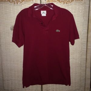 Red Lacoste shirt