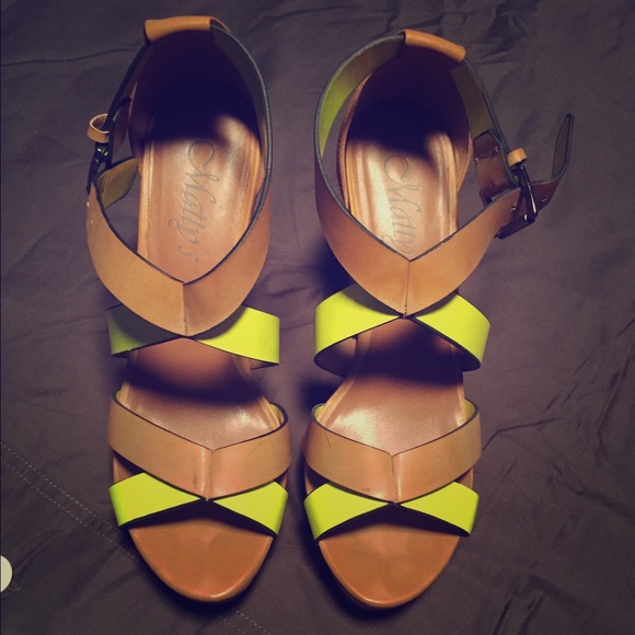 Matty's neon yellow heels