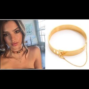 rose gold plated choker necklace on Emily Rata!